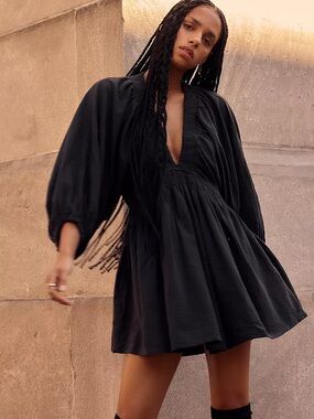 Free People For The Moment Mini Dress - Black, Size Small